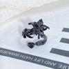 Темная Серия Персонализированное Модное Крутое Кольцо с Открытым Дизайном Любовь Неправильной Формы Инкрустировано Цирконами Панк Ретро Высококлассное Кольцо Женское