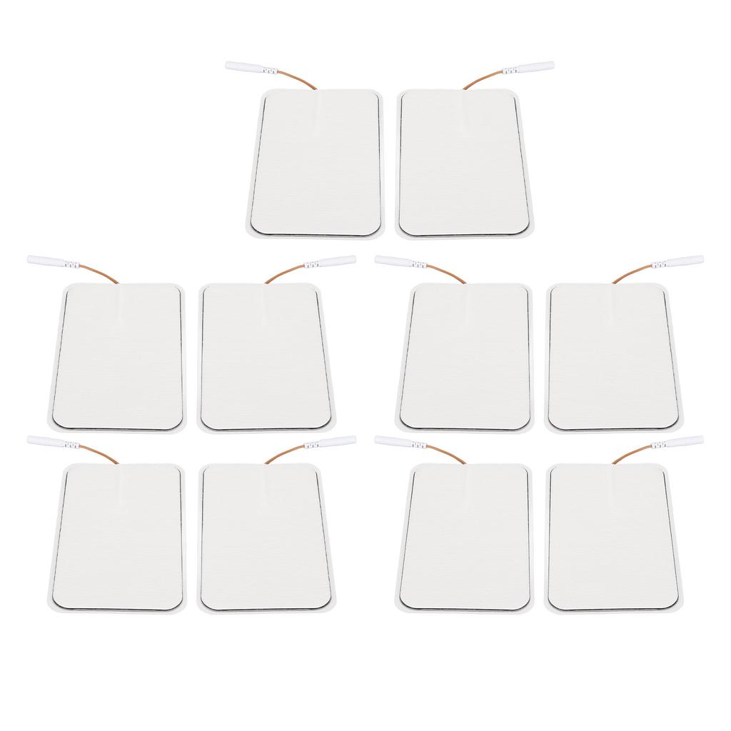10Pcs TENS Unit Replacement Pads Rectangular Reusable Electrode Patches for Electrotherapy Muscle Stimulator
