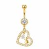 Belly Button Rings Exquisite Golden Zircon Decor Stainless Steel Fashion Navel Jewelry for Daily Outfit Matching