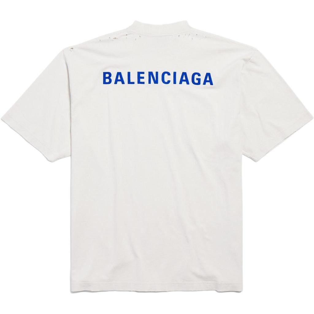 Balenciaga Футболка FW25 Обычный крой Унисекс Потертая Белый 764235TSVO98016