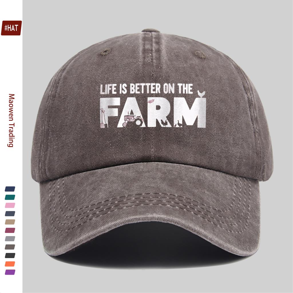 pc Letter Print Baseball Cap Sweet Style Decorative Papa Hat Truck Driver Sun Hat Washed Strap Adjustable Headwear Street S
