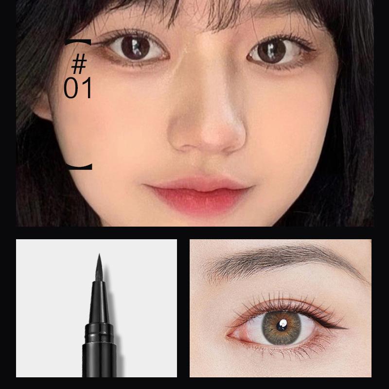 Черно-коричневая жидкая подводка для глаз с ультратонким наконечником для точного, водостойкого и неразмазывающегося нанесения