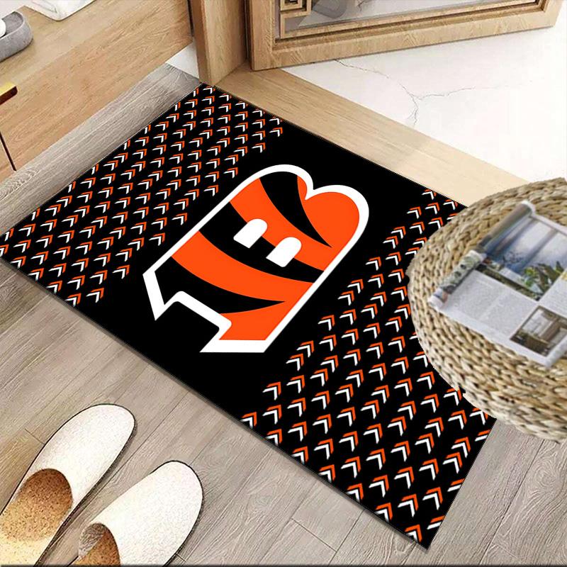 Cincinnati-Bengals Helmet Carpet, Kitchen Rugs, Yoga Mat, Non-Slip Mats, Rug for Bathroom, Living Room bedroom, Camping Rugs Christmas Gift