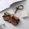 Litchi Embossed Glasses Cover Cute Hanging PU Leather Sunglasses Reading Glasses Storage Bag Portable Travel Eyewear Holder