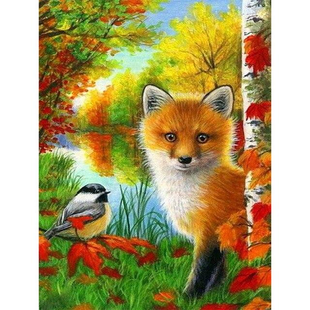 5D алмазная живопись лиса животное Алмазная вышивка крестиком Новое поступление полная квадратная круглая алмазная мозаика картина домашний декор