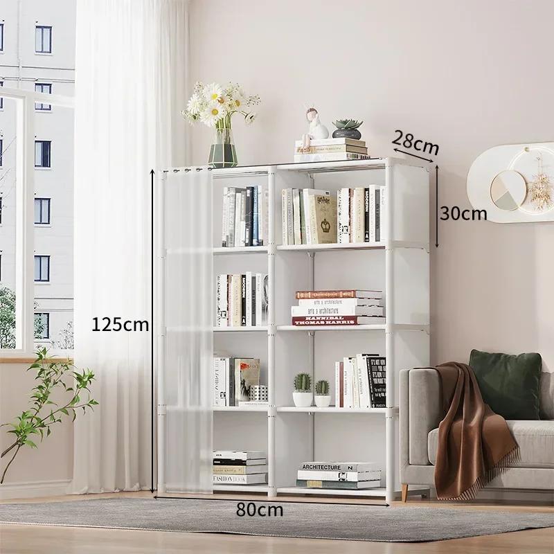 Dustproof Bookshelf Strong Load-bearing Capacity Cloth Wardrobe Simple Wardrobe Simple High-capacity Multipurpose Storage Rack