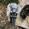 Браслет Viking из титановой стали, мужской винтажный браслет с толстой цепочкой из нержавеющей стали, модный браслет с волком