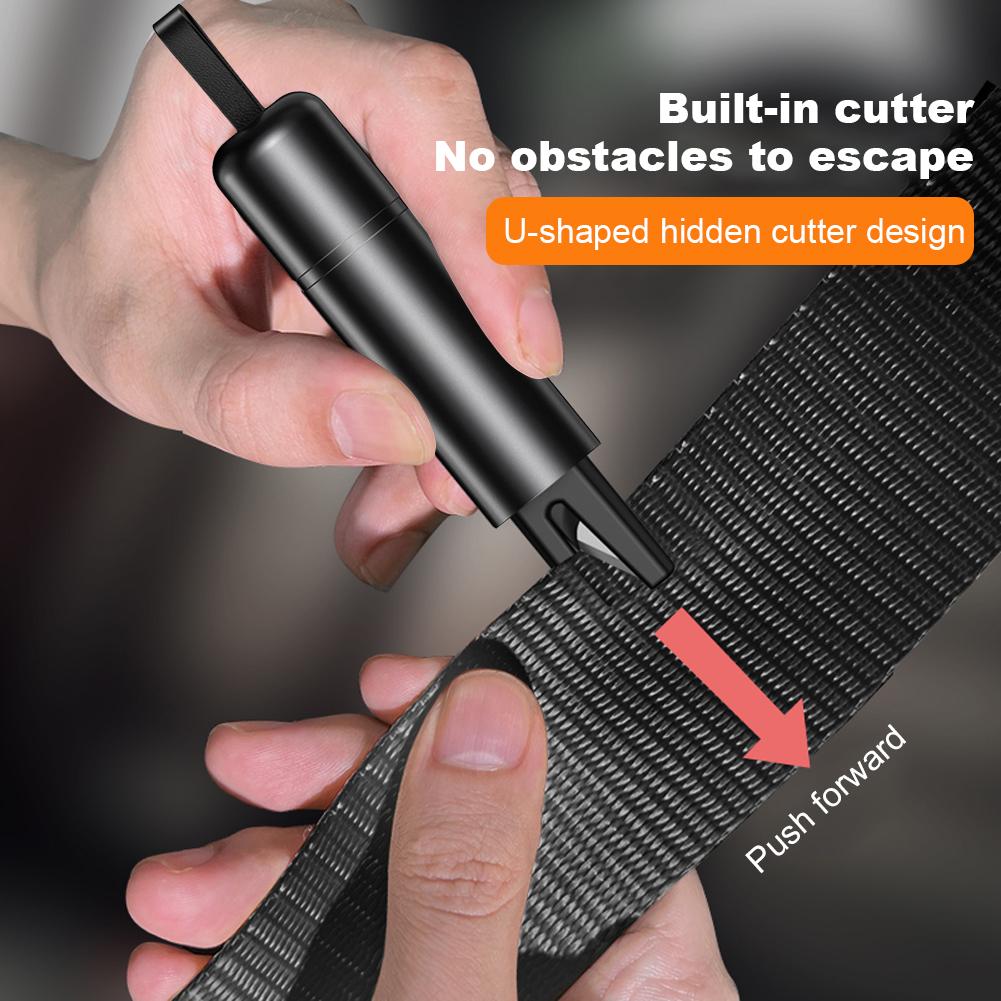 Car Safety Hammer Auto Emergency Glass Window Breaker Seat Belt Cutter Aluminum Alloy Life-Saving Car Emergency Escape Hammer