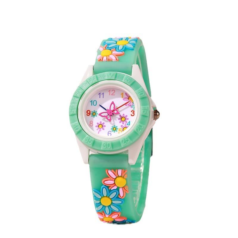 Silicone Cartoon Watch Student Party Love Flower Decoration Quartz Watch Little Girl Children'S Watch Female