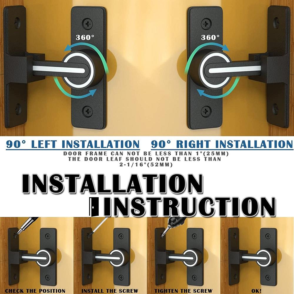 Замок для амбарной двери Сверхпрочный засов для раздвижной амбарной двери Защелка для ворот 90 градусов