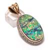 Ammolite Ethnic Style Copper Jewelry Pendant 2.17" L9p27