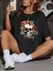 Модные женские футболки с 3D-цветочным принтом, модные повседневные женские футболки больших размеров с коротким рукавом и круглым вырезом, женская одежда Harajuku
