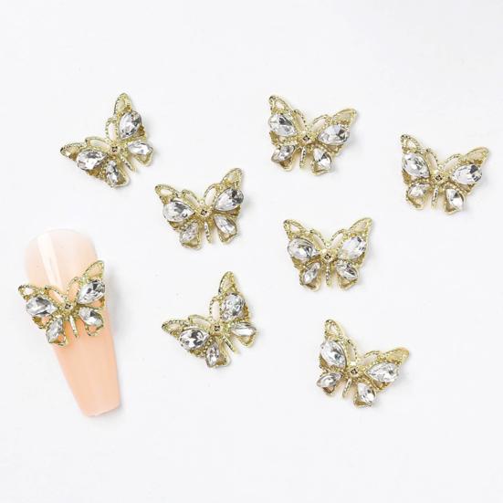 20 шт. подвески для ногтей в виде бабочек, блестящие стразы, инкрустация, искусственные кристаллы, 3D-подвески, аксессуары для маникюра своими руками, украшения для дизайна ногтей, чехлы для телефонов