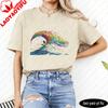 Vibrant Rainbow Wave Surfer TShirt Abstract Artistic Psychedelic Unisex Shirt Unisex Unisex Fashion Casual Crewneck Cotton Tee Tops