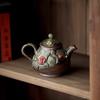 Wood-fired Hand-made Teapot Japanese Retro Coarse Clay Tea Infuser Kung Fu Tea Accessories Teapot Hand-hammered Beam Pot