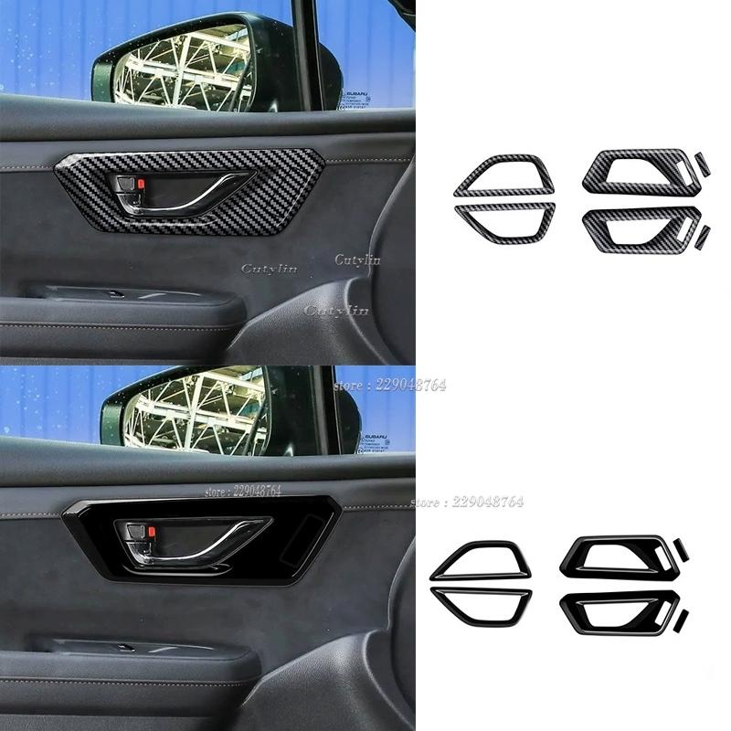 For Subaru Forester 2024 2025 ABS Black Car Inner Door Handle Door Bowl Cap Covers Trim Sticker Interior Accessories