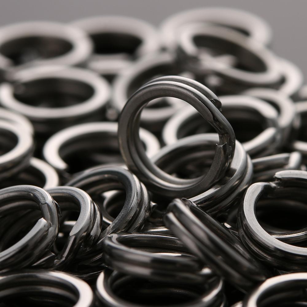Portable High Quality Line Tackle Fish Connector Stainless Steel Fishing Split Rings Swivel Snap