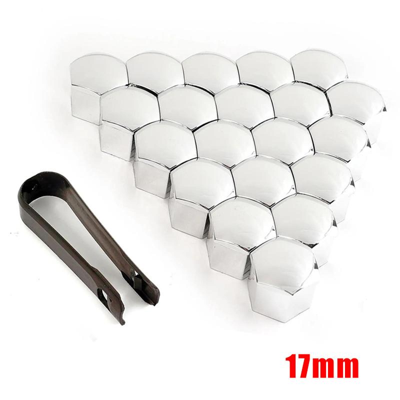 19/17mm 20PCS Universal Rust-Proof Chrome-Plated ABS Car Wheel Nut Protective Caps Rust-Proof Wheel Nut Caps Car Accessories