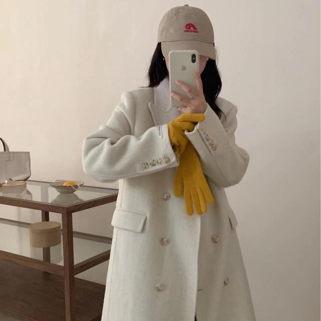 Двустороннее шерстяное пальто, длинное женское пальто высокого класса