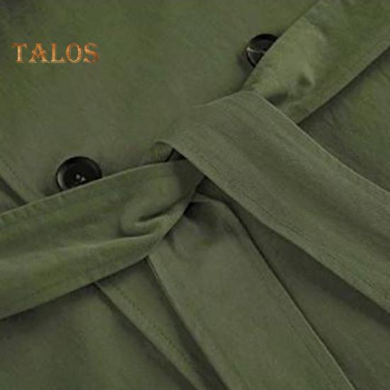 Осень-весна Женская ветровка с отложным воротником и воротником-стойкой Двубортное свободное пальто средней длины Однотонное пальто для поездок на работу Пальто для походов