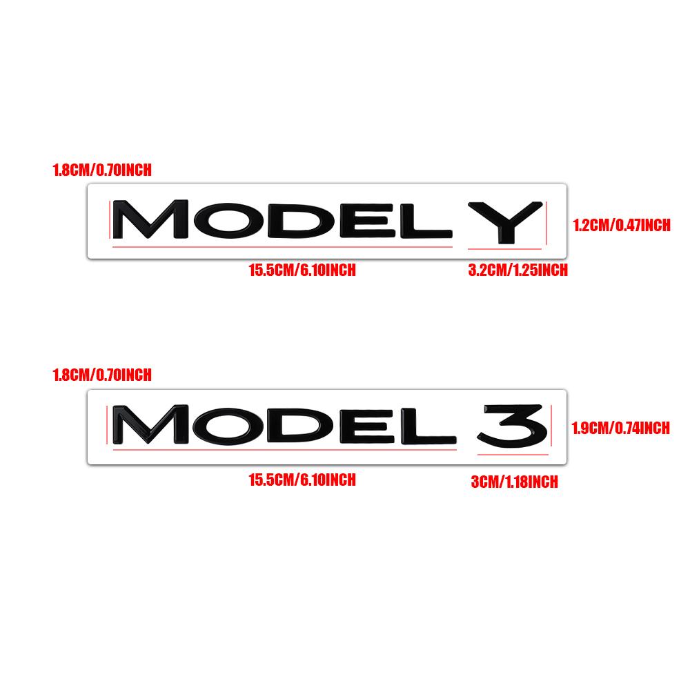 AMI1 1Pc 3D ABS Car Model Y/3 Badge letter Sticker Trunk Decoration Decal For Tesla Model Y 2026 Model3 Auto Valve Cap Accessories