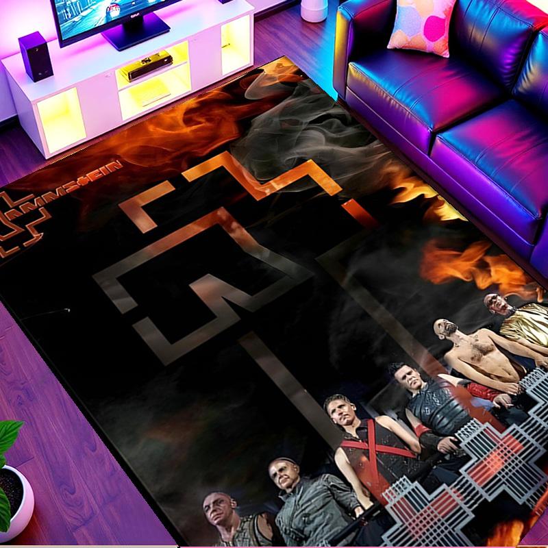 Ковер с принтом Rammstein, Моющийся напольный ковер, Для прихожей, Общежития, Прачечной, Офиса, Кабинета, Декор для дома, Подарок на день рождения, Рождество