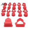Easy Release Cookie Molds 10 Pairs Christmas Cutter Set, Biscuit Stamp Mold with Pop Sticks, Gingerbread Tree Cake Man House DIY Lollipop Making Kit,