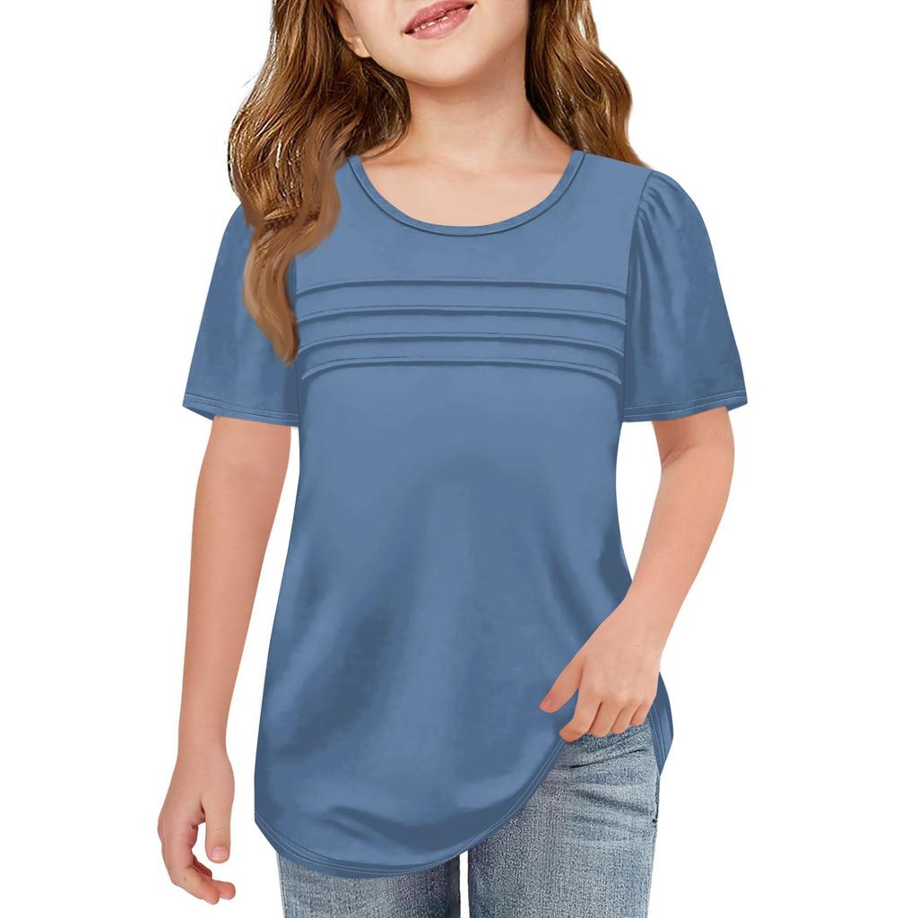 Детские футболки с короткими рукавами и круглым воротником, футболка для отдыха на лето