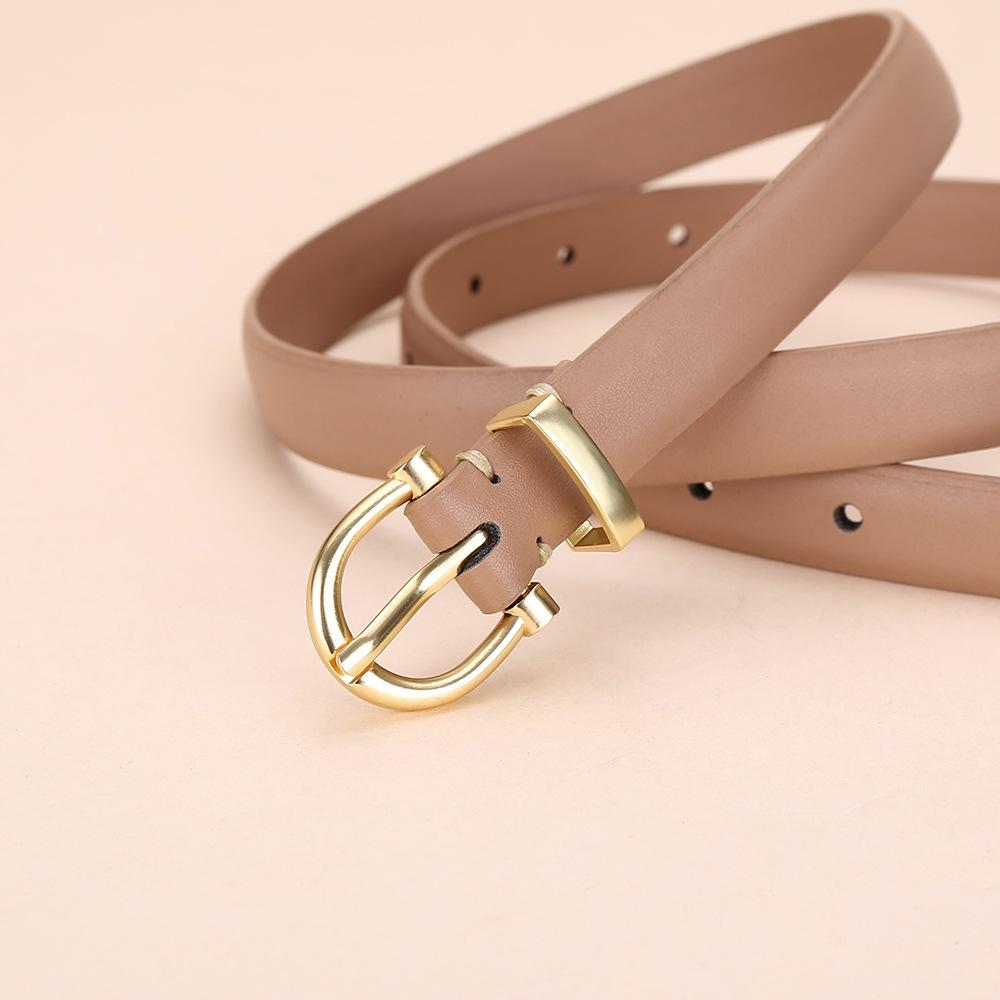 Женский ремень с пряжкой, женский простой джинсовый костюм из чистой коровьей кожи, брюки-кюлоты для женщин