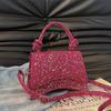 Elegant Black White Pink And Silver Sequin Handbag For Women Casual Daily Use