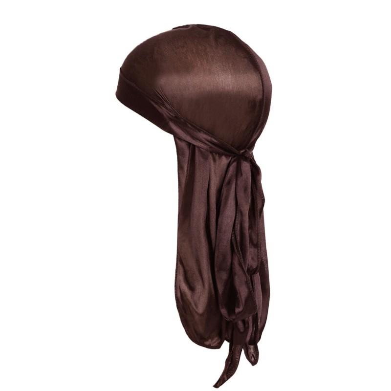 100% Pure Silk Pirate Hat 19 Momme Unisex Street Dance Headwrap UV Protection Adjustable Long Tail Cap