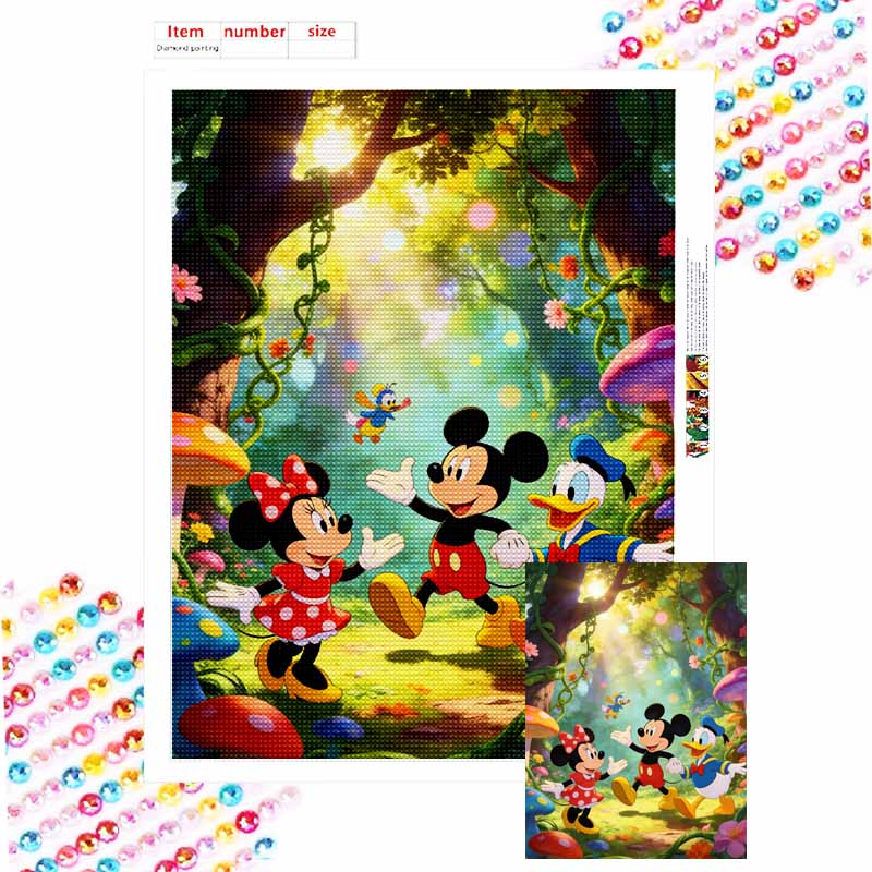 Disney diamond painting Mickey Minnie Donald Duck forest flower nature handmade diy mosaic art painting kit home decoration