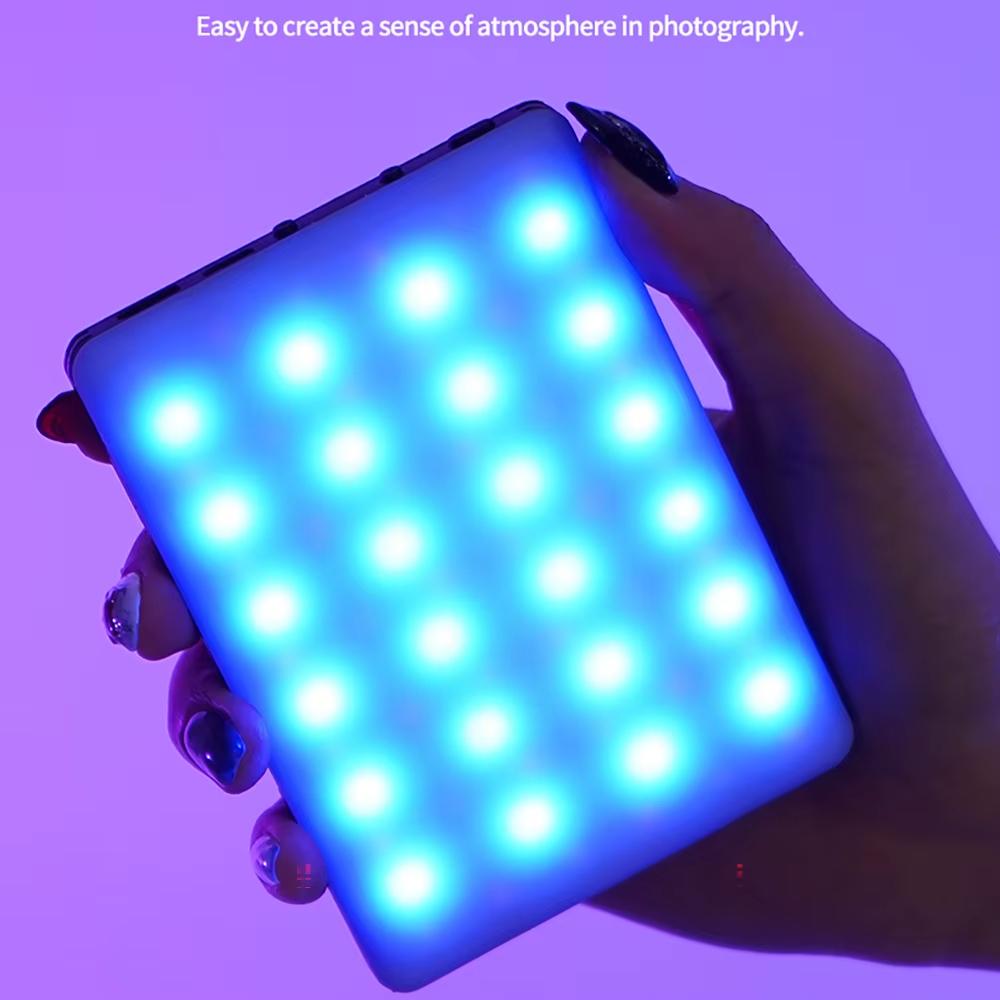 Мини RGB светодиодная заполняющая лампа с зажимом, перезаряжаемая, с 3 режимами регулировки яркости для телефона, планшета, ноутбука, прямой трансляции фотографий