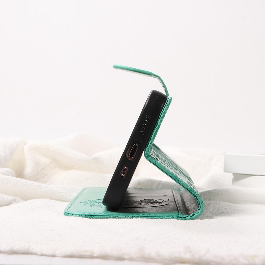 Чехол для телефона из кожи с тиснением в виде бабочки для OPPO A80 A60 A79 A78 A58 A38 A94 A93 Realme C67 C65 C61 C55 C53 C33 C21, чехол-кошелек с браслетом