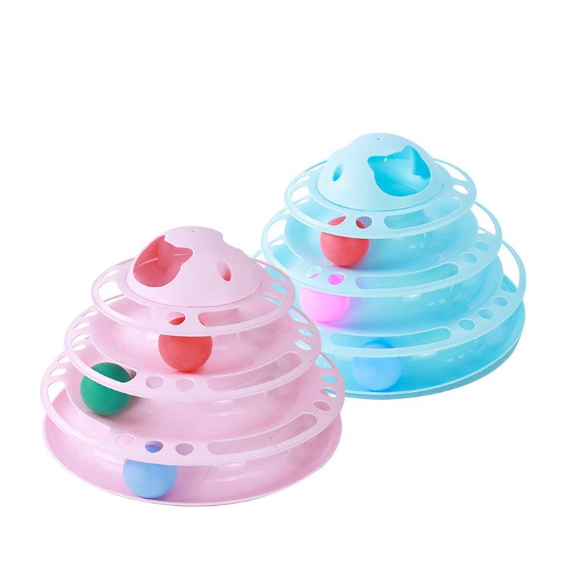 4 уровня, игрушка для домашних животных, кошек, тренировочная развлекательная тарелка, интерактивная башня, треки, диск, интеллект кошки, любопытный мяч, четырехместный диск