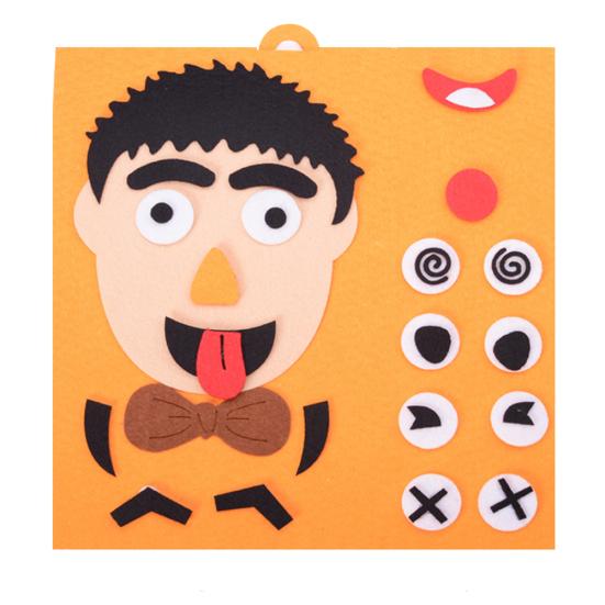 Non-Woven Five Sense Organs DIY Assembling Puzzle Jigsaw Children Training Toy