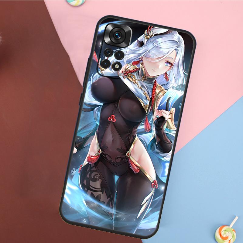Чехол Genshin Anime Shenhe для Xiaomi Redmi Note 14 13 12 9 10 11 Pro 9S 10S 11S 12S Redmi 14C 10C 12C 13C