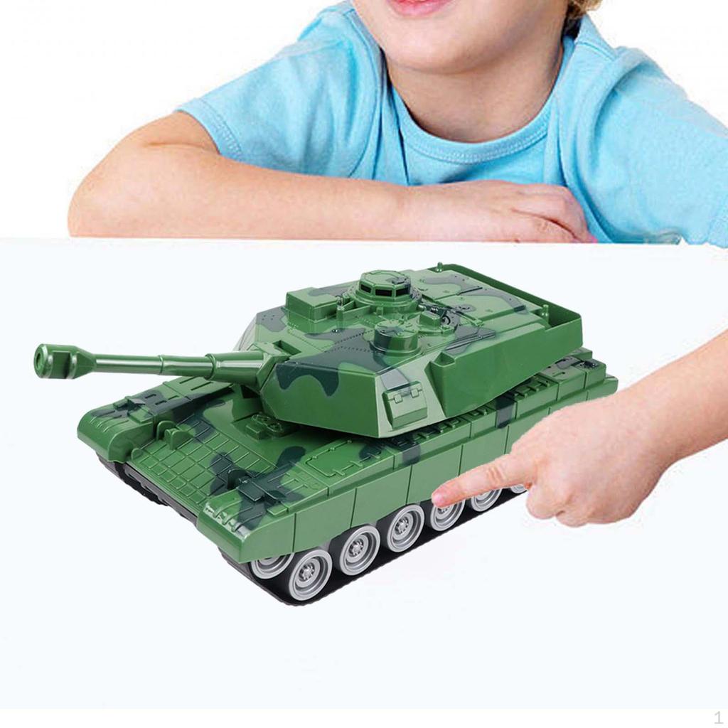 Inertia Tank Toy Kids Driven Rotatable Turret, Simulation Tanks for Children