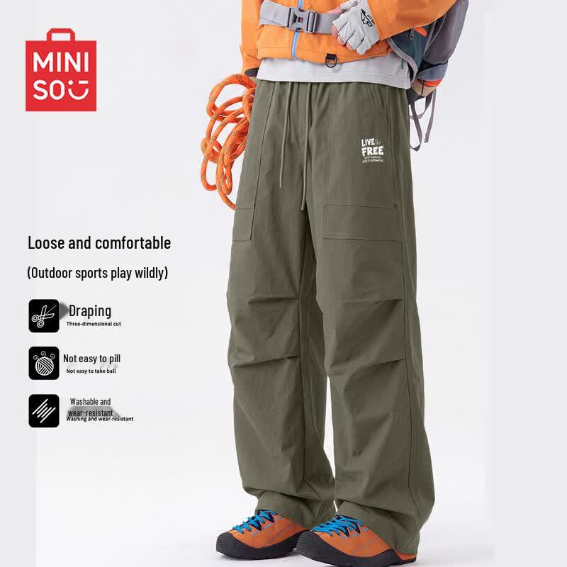 MINISO Мужские брюки-карго в корейском стиле, свободного кроя, techwear, B