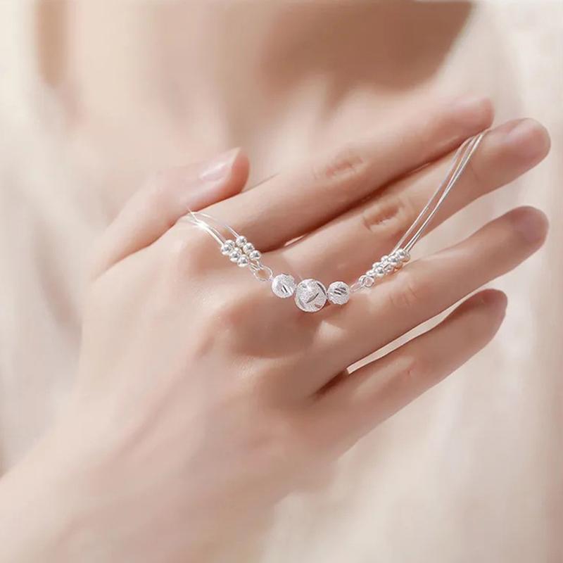 Браслет-цепочка многослойный с шариками «Счастливые бусины» для женщин, для вечеринки, свадьбы, подарок для влюбленных