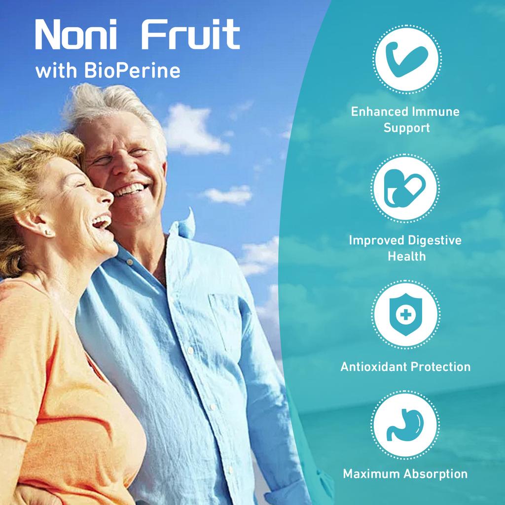 GREVIP Noni Fruit Extract Capsules, 6000 mg per serving, easily absorbed, suitable for adults.