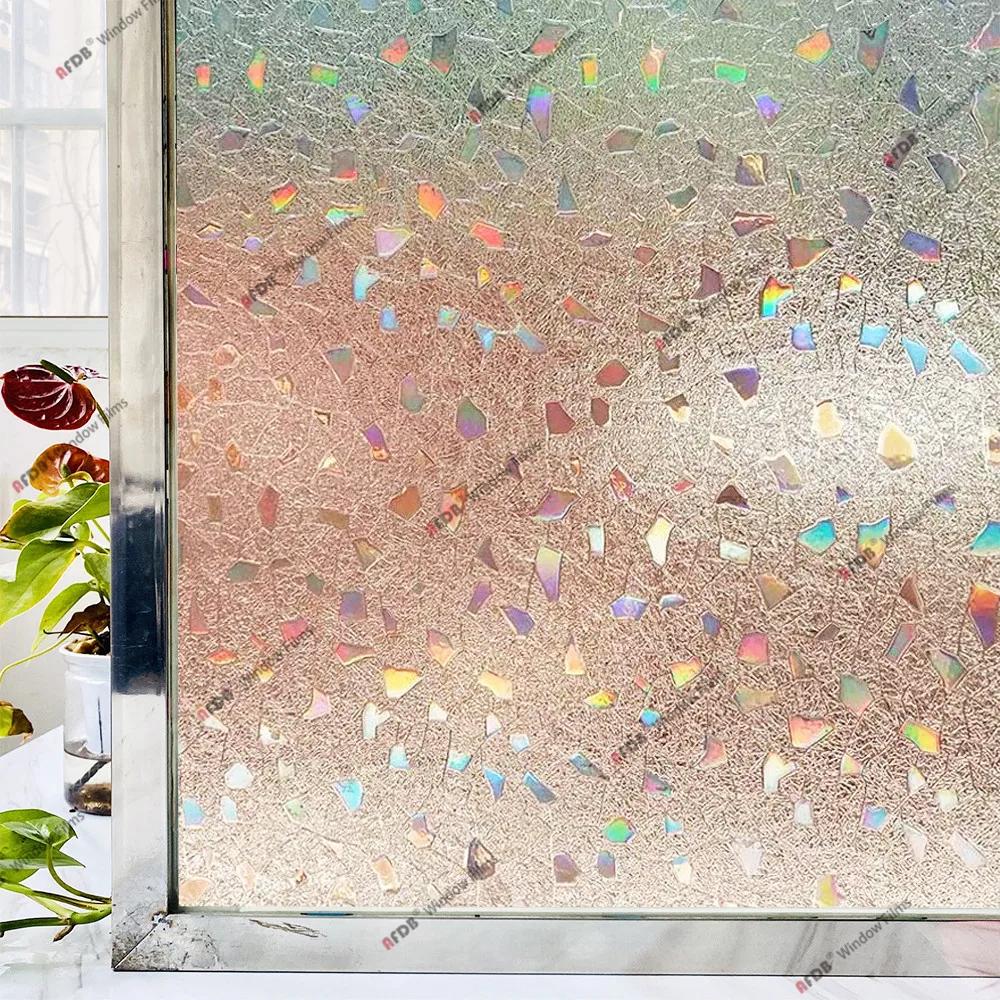 3D радужная оконная пленка, витражное стекло, защитная от ультрафиолета, наклейка на окно для дома, статическая клейкая терморегулирующая стеклянная пленка
