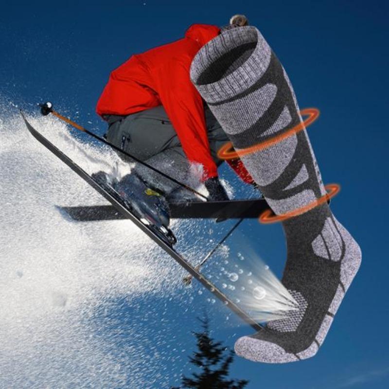 Горнолыжные носки для мужчин и женщин, зимние, длинные, теплые, для спорта на открытом воздухе, для катания на лыжах и сноуборде, для походов