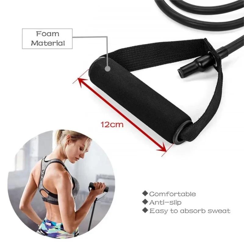 Multifunction Resistance Hot Yoga Pull Rope Bands Handles Elastic Sports Bodybuild Home Gym Workouts Muscle Training Rubber Tube