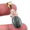 Натуральный зеленый питерсит драгоценный камень 925 пробы серебро двухцветная подвеска 1,75" E4l55
