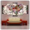 5 шт., настенная живопись на холсте, абстрактные красочные цветы, постер, современная ванная комната, модульные картины, украшение, бесплатная доставка
