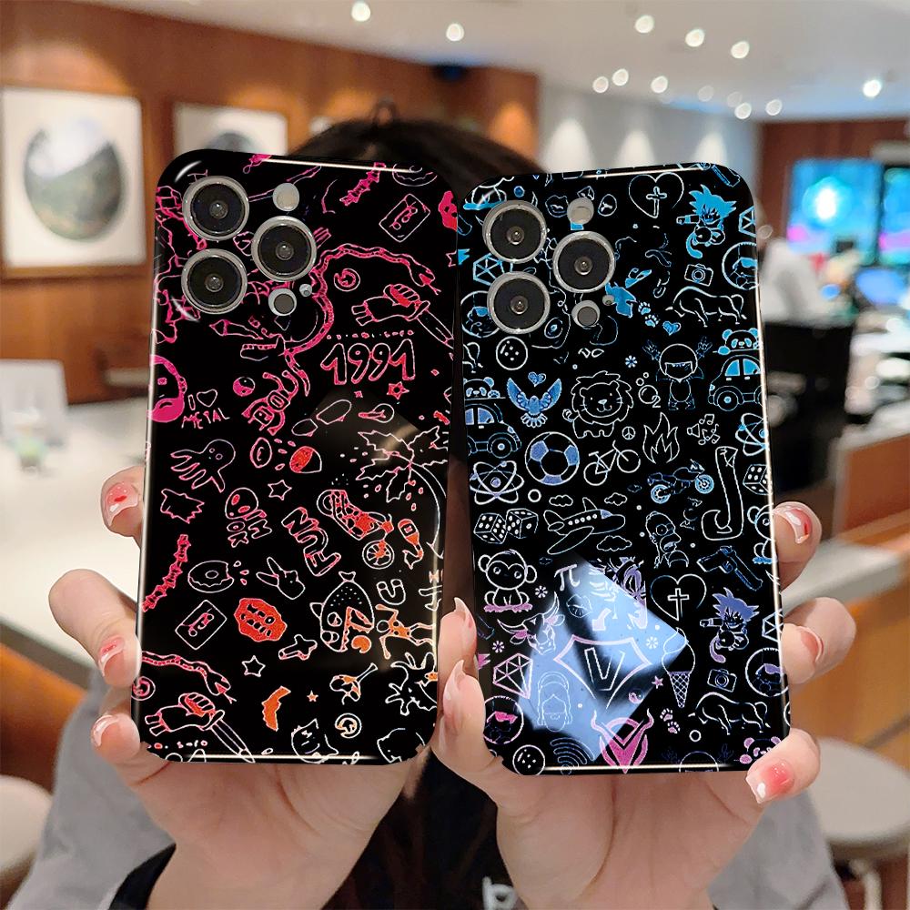 Универсальный чехол для телефона с пленкой, мультяшный модный дизайн, твердый корпус, полное покрытие камеры, противоударный защитный чехол для OPPO Realme OnePlus Infinix Tecno