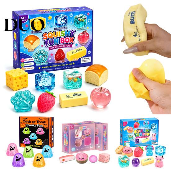 Soft Squeeze Balls 4/5/8Pcs Stress Relief Toy, Ball Fidget Toys Set Anxiety Reduction Hand Decompression Gadget for Kids Adults Stretchy Sensory Tools