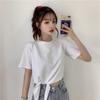 Design-sensory Base Shirt for Women In Summer New Korean Version High Waist Short Short Sleeve Solid Color Small-soft T-shirt for Women