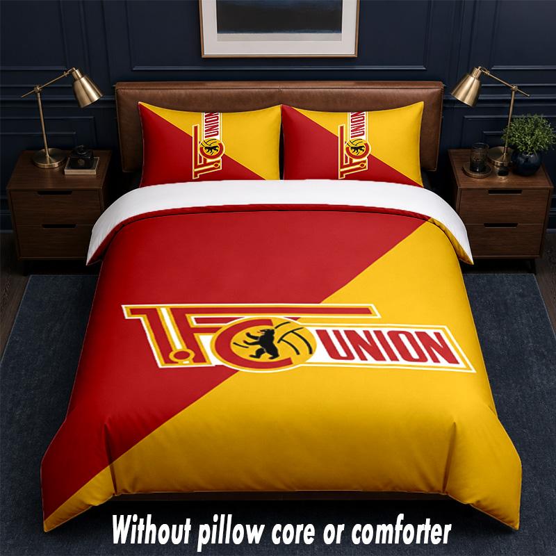 Union Berlin FC Design Bed Bedding Set 1 Duvet Cover + 2 Pillowcases Soft Breathable Household Bed Linens